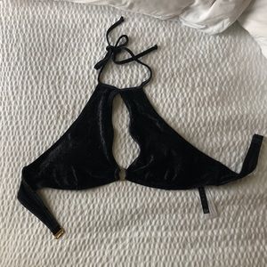 Leith Crushed Velvet Top Gold High neck L SOLD